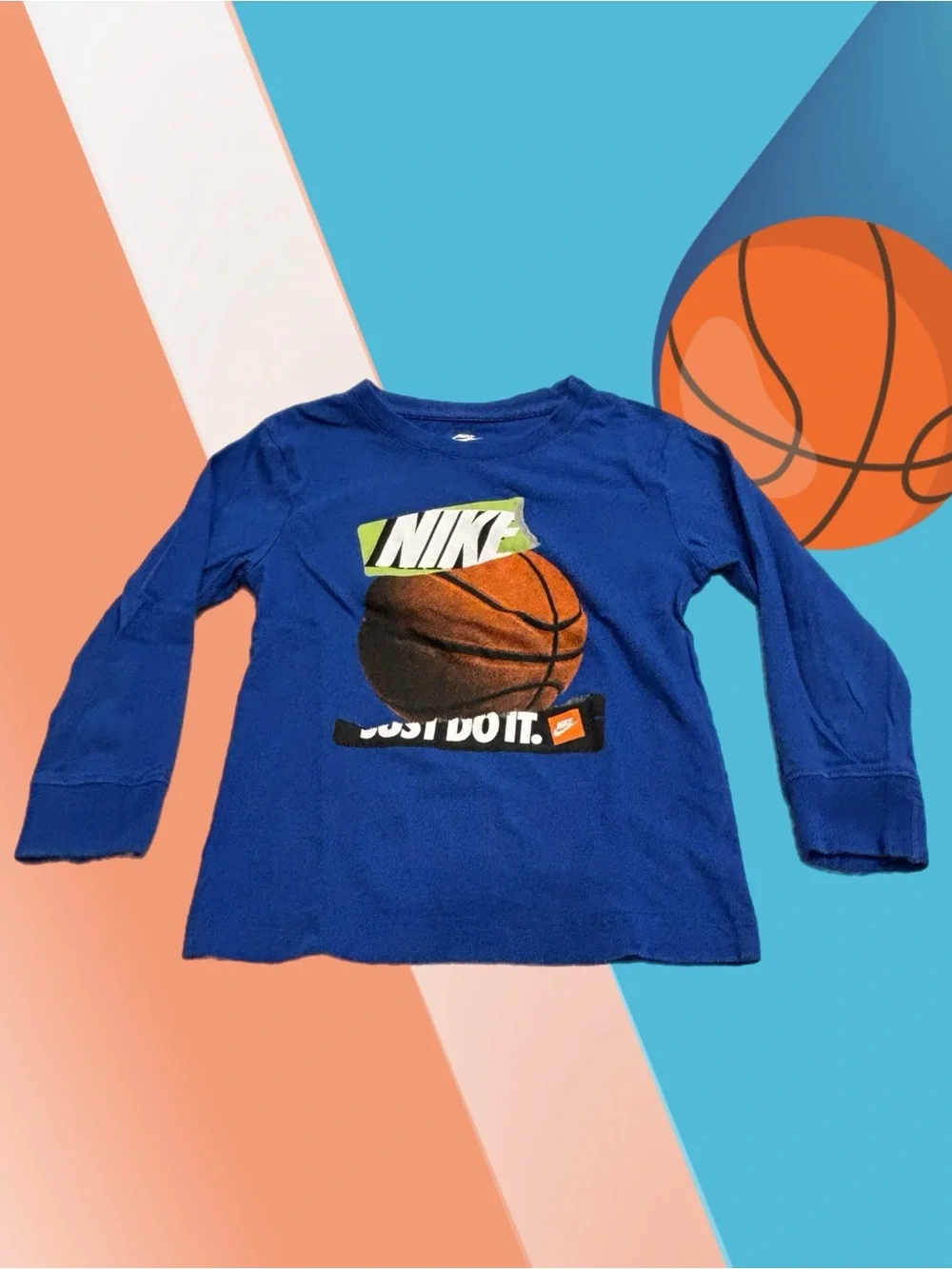 Nike Boys Basketball Just Do It Long Sleeve T-Shirt Blue Size 4T